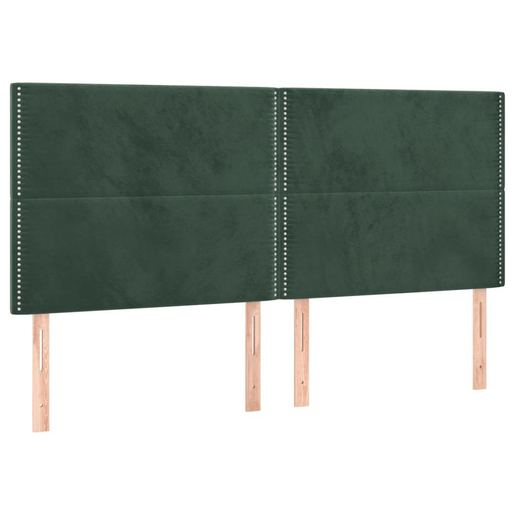 Bedframe Met Hoofdeinde Fluweel Donkergroen 180 x 200 cm Effen met spijkers
