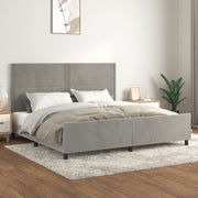 Bedframe 200x200 cm fluweel lichtgrijs