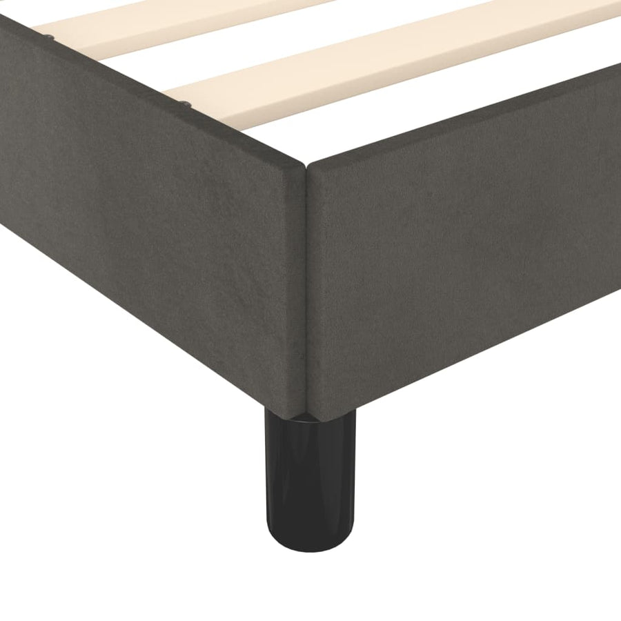 Bedframe Met Hoofdeinde Fluweel Donkergrijs 90 x 190 cm Blok met vierkanten
