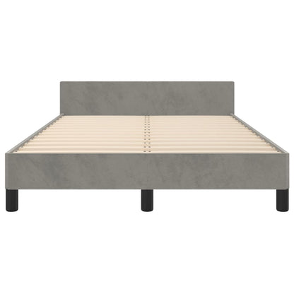 Bedframe Met Hoofdeinde Fluweel Lichtgrijs 120 x 200 cm Blok met vierkanten