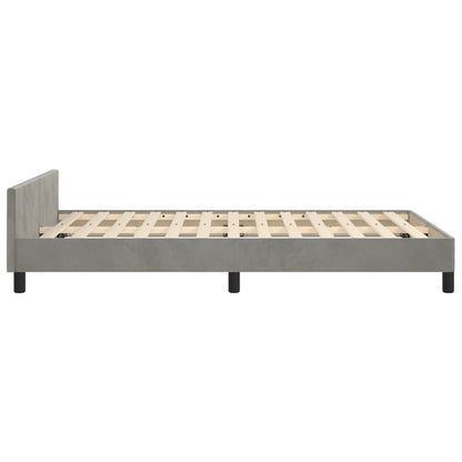Bedframe Met Hoofdeinde Fluweel Lichtgrijs 120 x 200 cm Blok met vierkanten