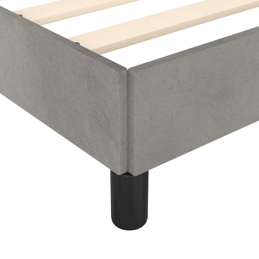 Bedframe Met Hoofdeinde Fluweel Lichtgrijs 120 x 200 cm Blok met vierkanten