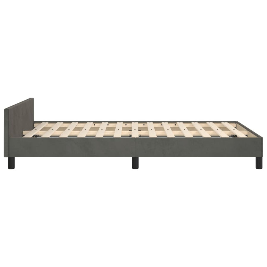 Bedframe Met Hoofdeinde Fluweel Donkergrijs 120 x 200 cm Blok met vierkanten
