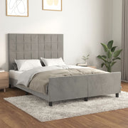 Bedframe 140x190 cm fluweel lichtgrijs