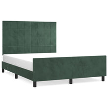 Bedframe Met Hoofdeinde Fluweel Donkergroen 140 x 190 cm Blok met vierkanten