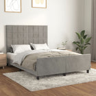 Bed frame without mattress 140x200 cm velvet light grey