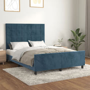 Bedframe 140x200 cm fluweel donkerblauw