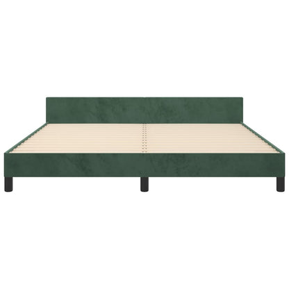 Bedframe Met Hoofdeinde Fluweel Donkergroen 180 x 200 cm Blok met vierkanten