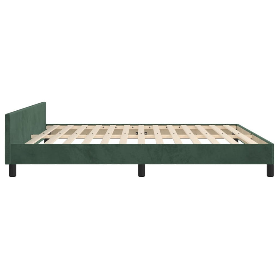 Bedframe Met Hoofdeinde Fluweel Donkergroen 180 x 200 cm Blok met vierkanten