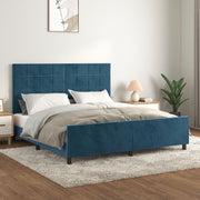 Bedframe fluweel donkerblauw 180x200 cm