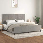 Bedframe 200x200 cm fluweel lichtgrijs