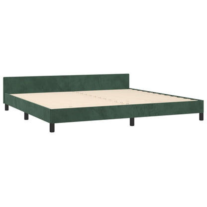 Bedframe Met Hoofdeinde Fluweel Donkergroen 200 x 200 cm Blok met vierkanten
