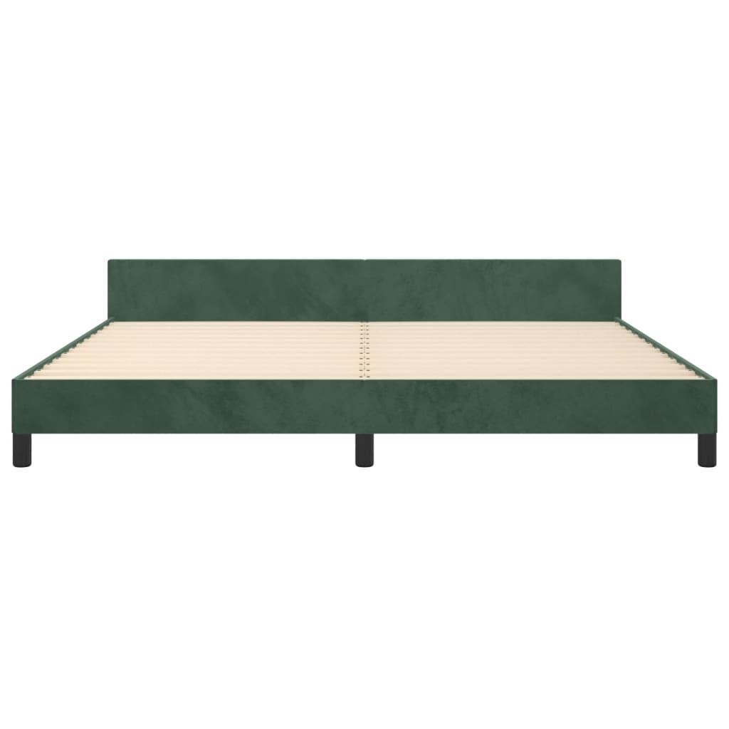 Bedframe Met Hoofdeinde Fluweel Donkergroen 200 x 200 cm Blok met vierkanten
