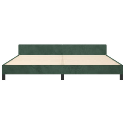 Bedframe Met Hoofdeinde Fluweel Donkergroen 200 x 200 cm Blok met vierkanten