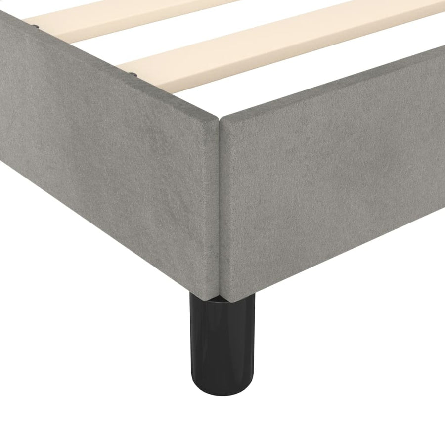Bedframe Met Hoofdeinde Fluweel Lichtgrijs 80 x 200 cm Horizontale strepen