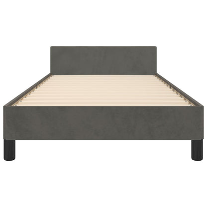 Bedframe Met Hoofdeinde Fluweel Donkergrijs 80 x 200 cm Horizontale strepen