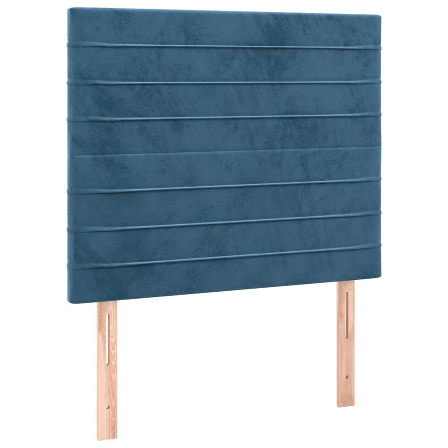 Bedframe met hoofdeinde fluweel donkerblauw 100x200 cm 100 x 200 cm Horizontale strepen