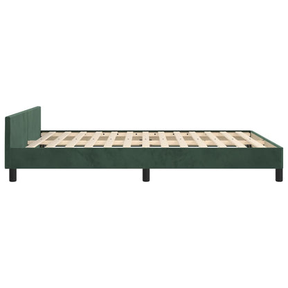 Bedframe Met Hoofdeinde Fluweel Donkergroen 140 x 190 cm Horizontale strepen