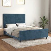 Bedframe 140x200 cm fluweel donkerblauw