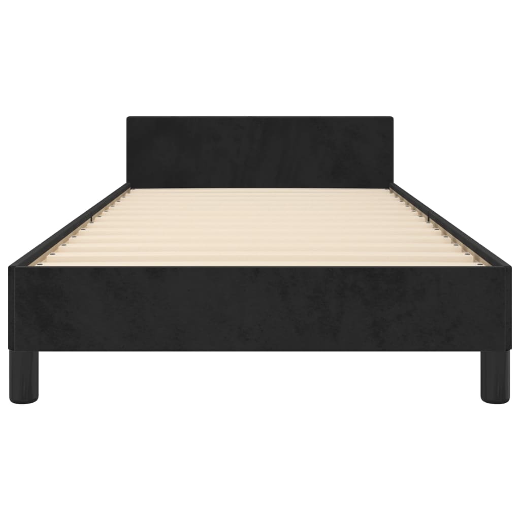 Bedframe Met Hoofdeinde Fluweel Zwart 80 x 200 cm Verticale strepen