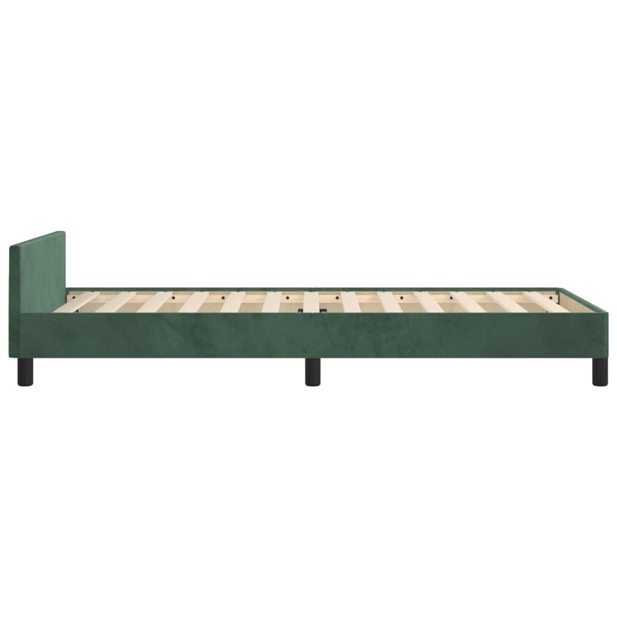 Bedframe Met Hoofdeinde Fluweel Donkergroen 80 x 200 cm Verticale strepen