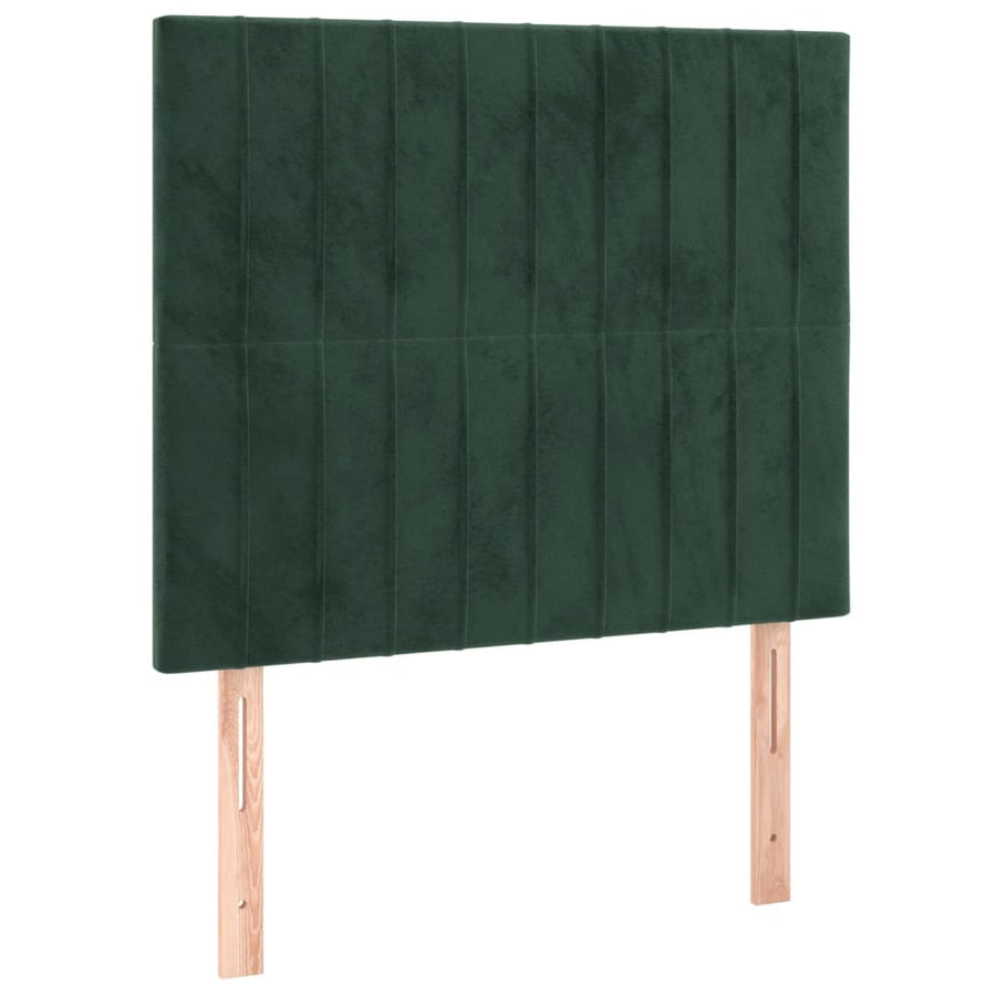 Bedframe Met Hoofdeinde Fluweel Donkergroen 80 x 200 cm Verticale strepen