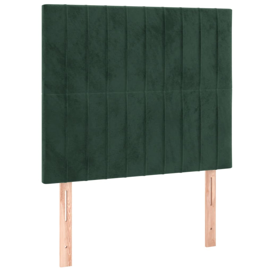 Bedframe Met Hoofdeinde Fluweel Donkergroen 90 x 190 cm Verticale strepen