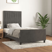 Bedframe 100x200 cm fluweel donkergrijs