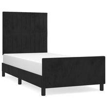 Bedframe Met Hoofdeinde Fluweel Zwart 100 x 200 cm Verticale strepen