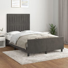 Bed frame without mattress 120x200 cm velvet dark grey