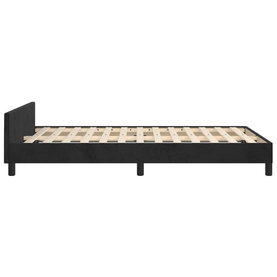 Bedframe Met Hoofdeinde Fluweel Zwart 120 x 200 cm Verticale strepen