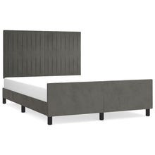 Bedframe Met Hoofdeinde Fluweel Donkergrijs 140 x 190 cm Verticale strepen