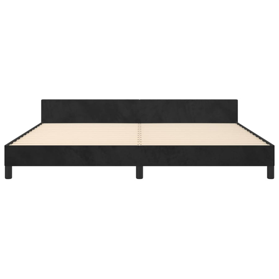 Bedframe Met Hoofdeinde Fluweel Zwart 200 x 200 cm Verticale strepen