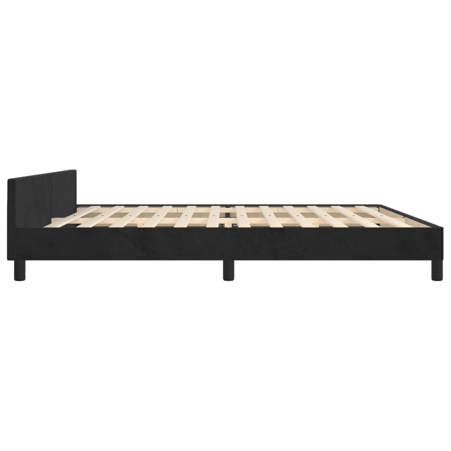 Bedframe Met Hoofdeinde Fluweel Zwart 200 x 200 cm Verticale strepen