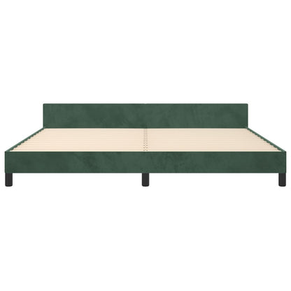 Bedframe Met Hoofdeinde Fluweel Donkergroen 200 x 200 cm Verticale strepen