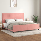 Bedframe 200x200 cm fluweel roze