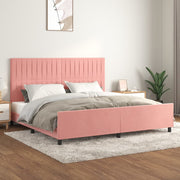 Bedframe 200x200 cm fluweel roze
