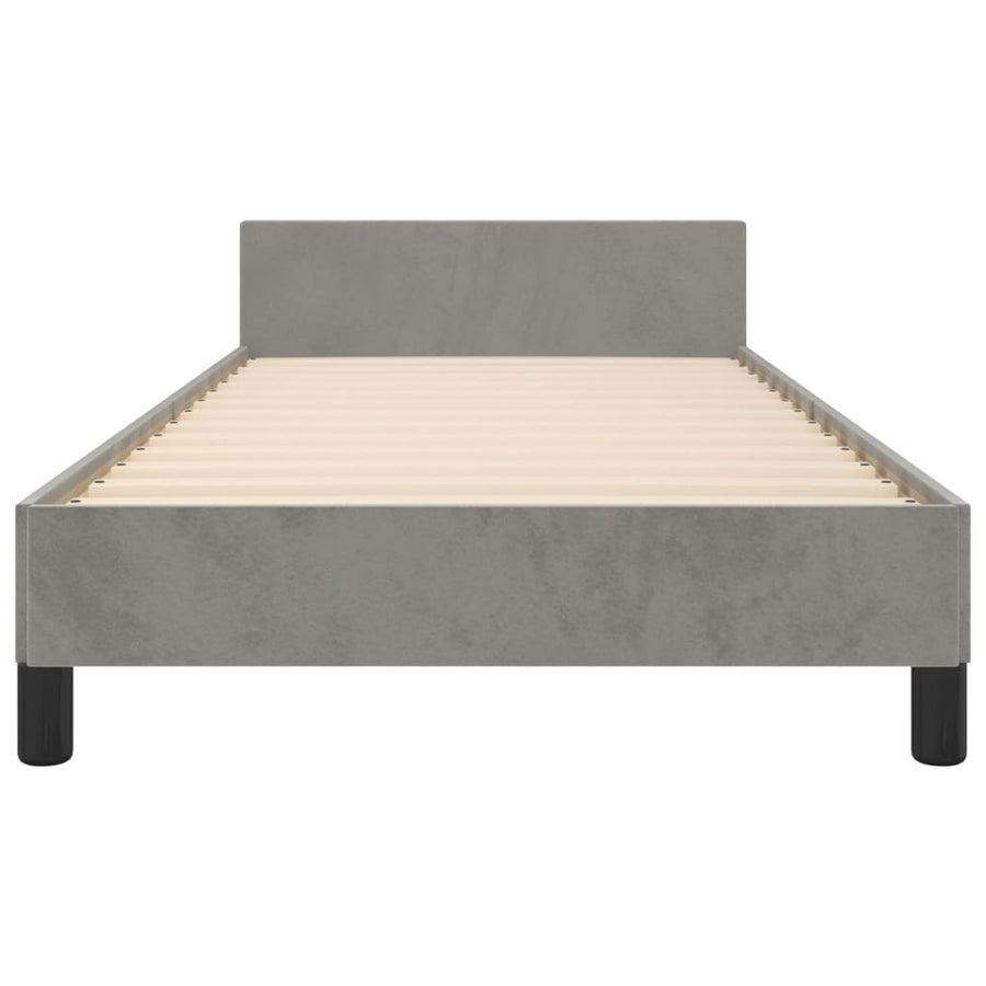 Bedframe Met Hoofdeinde Fluweel Lichtgrijs 80 x 200 cm Getuft ontwerp