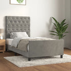 Bed frame without mattress 80x200 cm velvet light grey