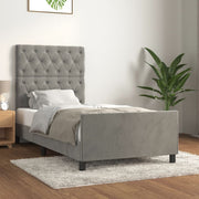Bedframe 80x200 cm fluweel lichtgrijs