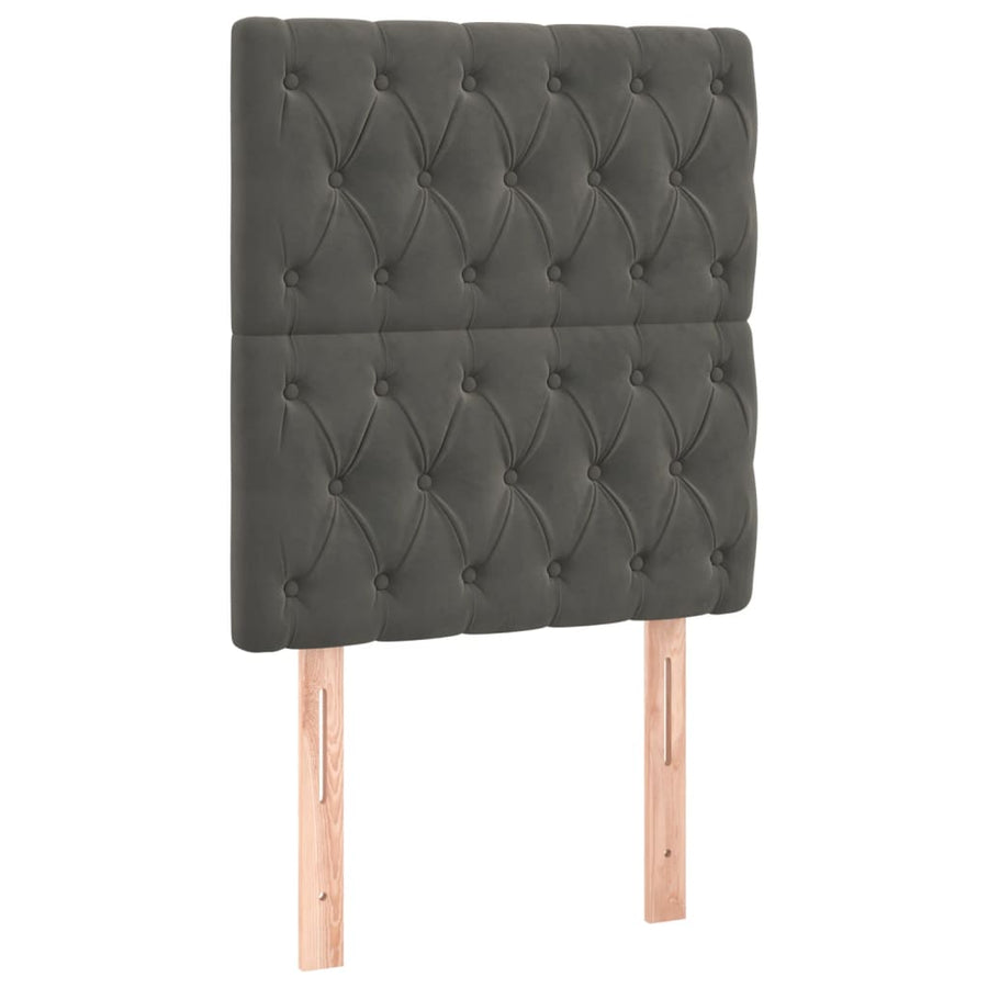 Bedframe Met Hoofdeinde Fluweel Donkergrijs 80 x 200 cm Getuft ontwerp