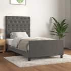 Bed frame without mattress 80x200 cm velvet dark grey
