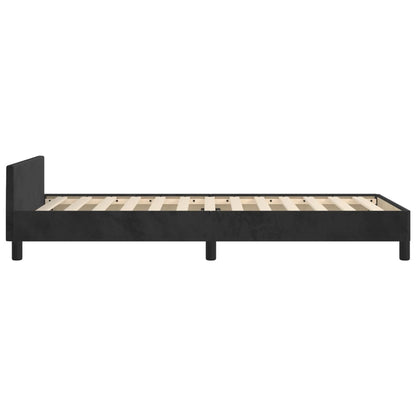 Bedframe Met Hoofdeinde Fluweel Zwart 80 x 200 cm Getuft ontwerp