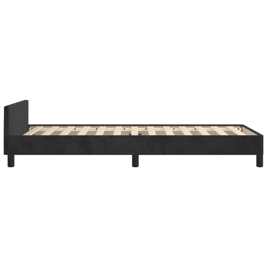 Bedframe Met Hoofdeinde Fluweel Zwart 80 x 200 cm Getuft ontwerp