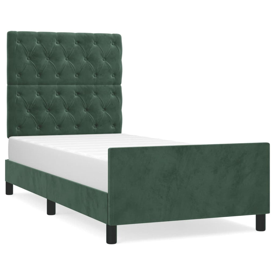 Bedframe Met Hoofdeinde Fluweel Donkergroen 80 x 200 cm Getuft ontwerp