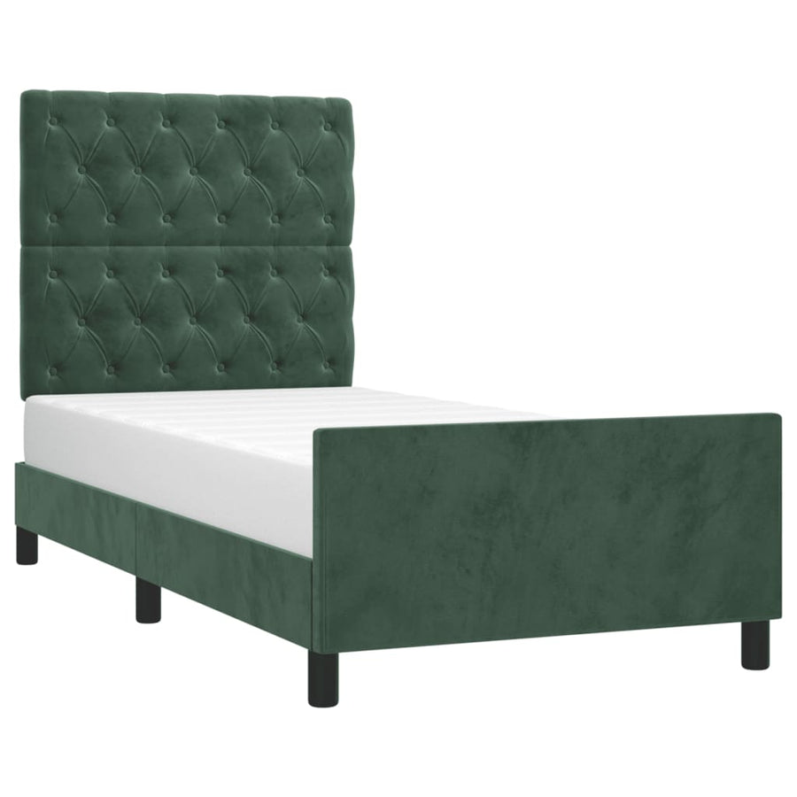 Bedframe Met Hoofdeinde Fluweel Donkergroen 80 x 200 cm Getuft ontwerp