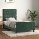 Bed frame without mattress 80x200 cm velvet dark green