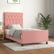 Bedframe 80x200 cm fluweel roze