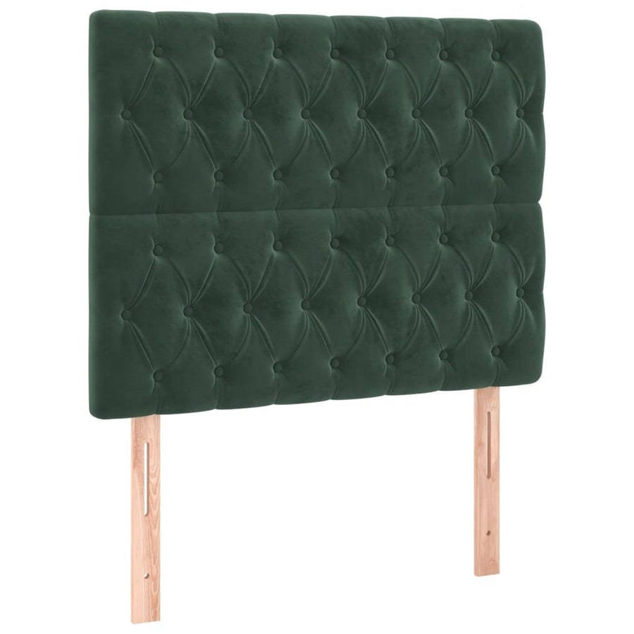 Bedframe Met Hoofdeinde Fluweel Donkergroen 90 x 190 cm Getuft ontwerp