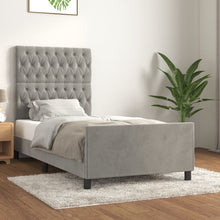 Bedframe Met Hoofdeinde Fluweel Lichtgrijs 90 x 200 cm Getuft ontwerp